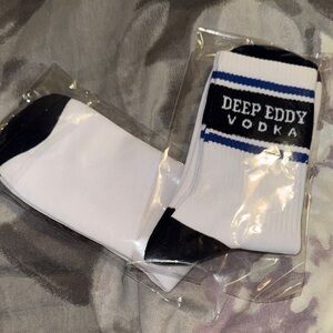 White and Navy Blue Socks